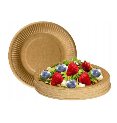 Pappers tallrikar engångs kraft 18 cm 100 st