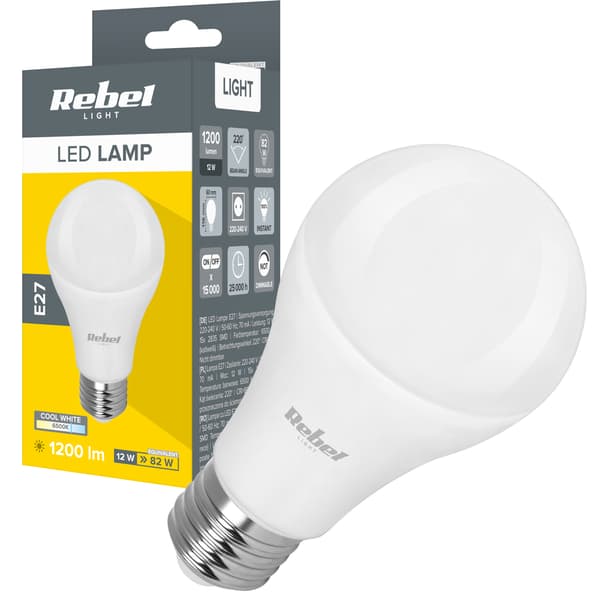 Rebel LED-lamppu A60 12W E27 6500K 230V