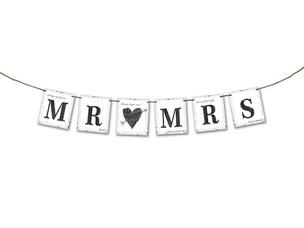 MR MRS banner, 77 cm, 1 stk.