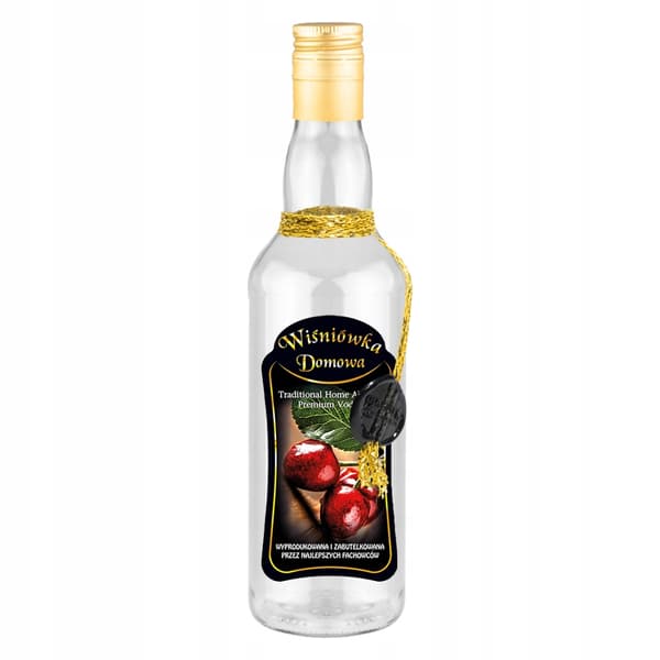 Monopoly koristeltu pullo 500ml kotitekoista kirsikkavodkaa
