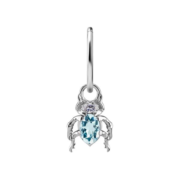 Charms - CoCr NF - bille med blå nano-ædelsten - sølv - D-085