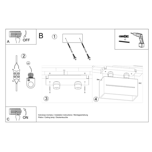 BASALT 2 G9 LOFTFONDAMANT SORT ALU LUMILO 03.279.84