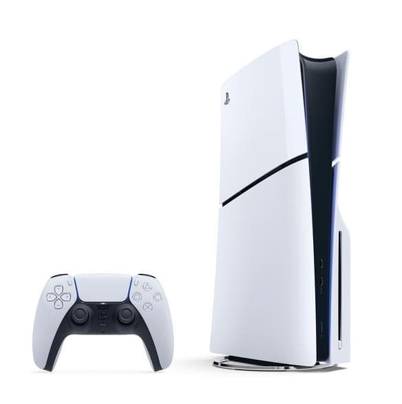 Sony PlayStation 5 Slim 1TB E Chassis (CFI-2116) og ekstra Dualsense controller hvid-sort