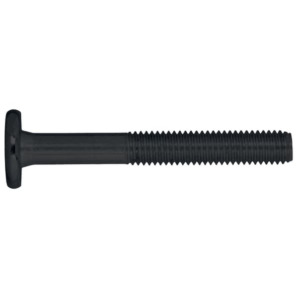 Møbelskrue med fladhoved, sort, M6x60, galvaniseret stål, 50 stk.