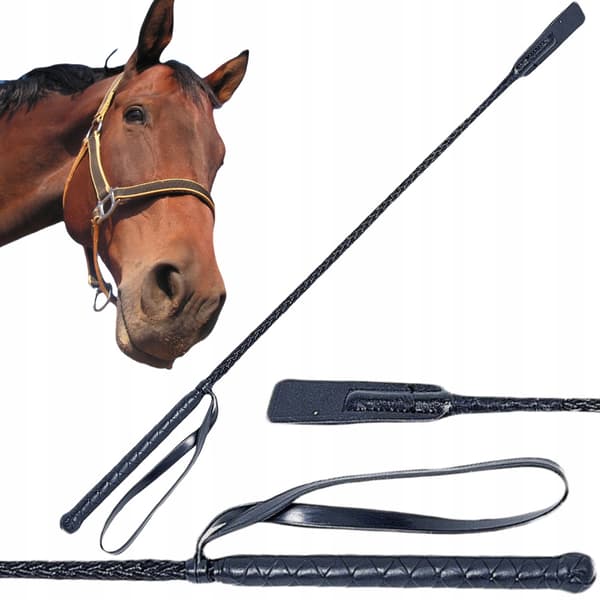 Springepisk til ridning, sort, 65 cm, pind, Covalliero