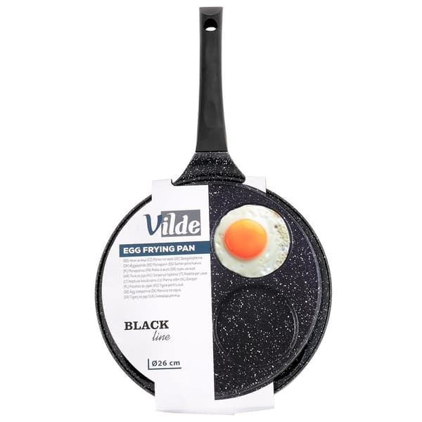 Stekpanna för ägg granit 4 hål BLACK LINE 26 cm
