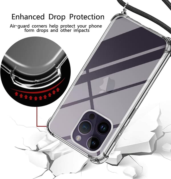 APPLE IPHONE 14 PRO ETUI + HÆRDET GLAS + LANYARD + STYLUS SORT