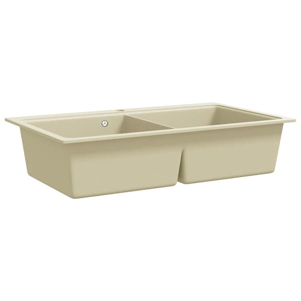 vidaXL Graniittinen kaksoisallas, beige