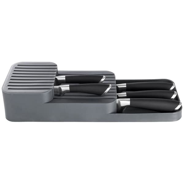 Knivorganizer til skuffe grå 39x14,5x7,5 cm