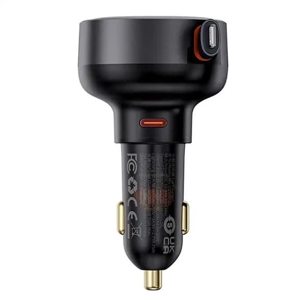 Baseus Enjoyment Pro biloplader med Lightning + USB-C kabel, 55W (sort)