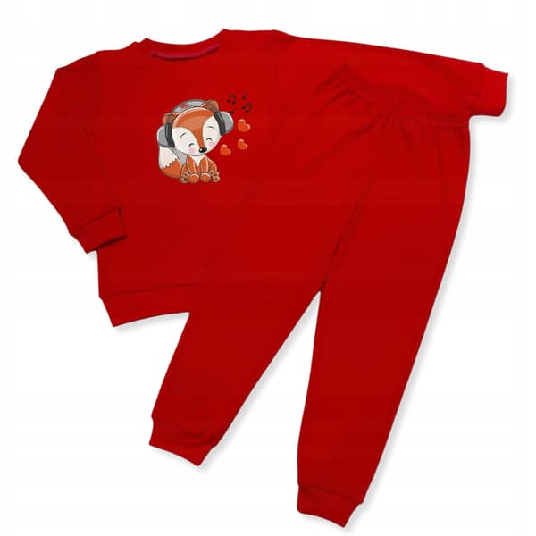 BØRNEPYJAMAS 146 TIL PIGER 100% BOMULD RED FOX
