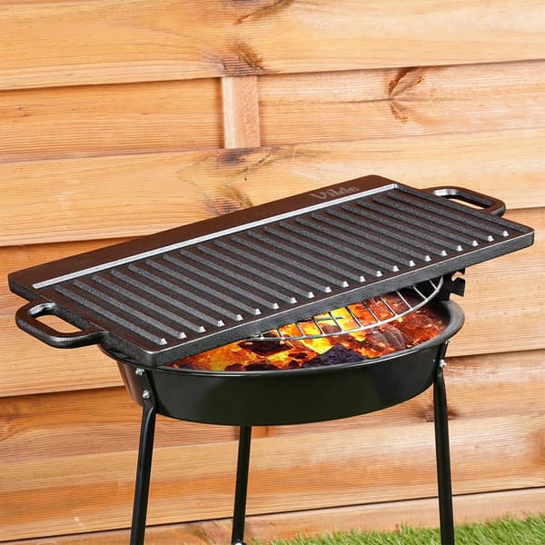 Dobbeltsidet støbejernsgrillplade CAST LINE 50,5x23,5 cm