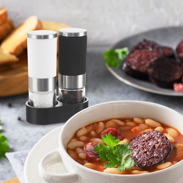 Kryddkvarn för peppar och salt med stånd 2 st
