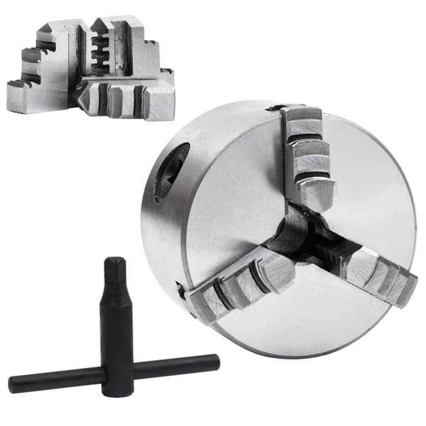 vidaXL Självcentrerande svarvchuck, 3 käftar, 80 mm, stål