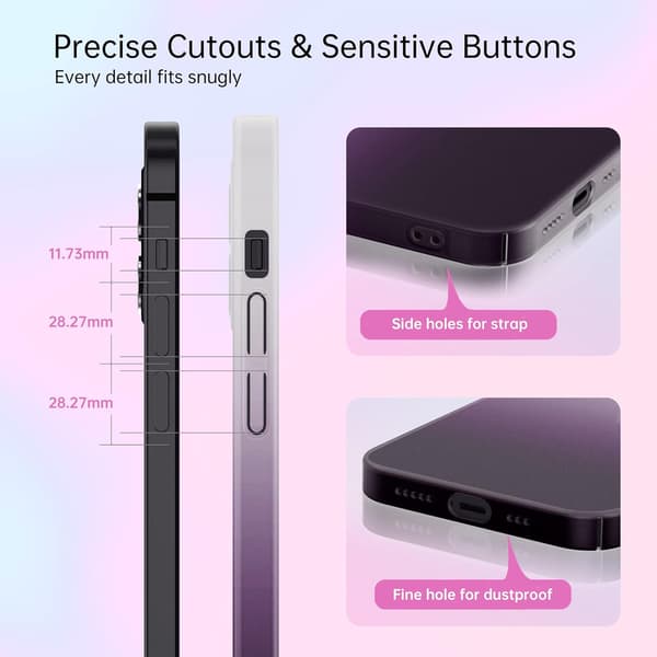 LILLA OMBRE-ETUUR TIL IPHONE 12 6.1'