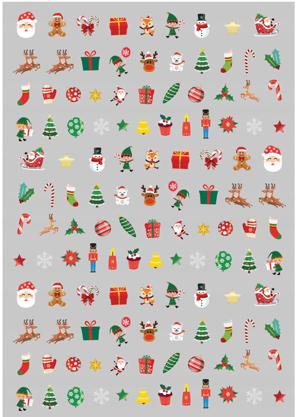 Dekorative NEGLESTICKERE Julemix