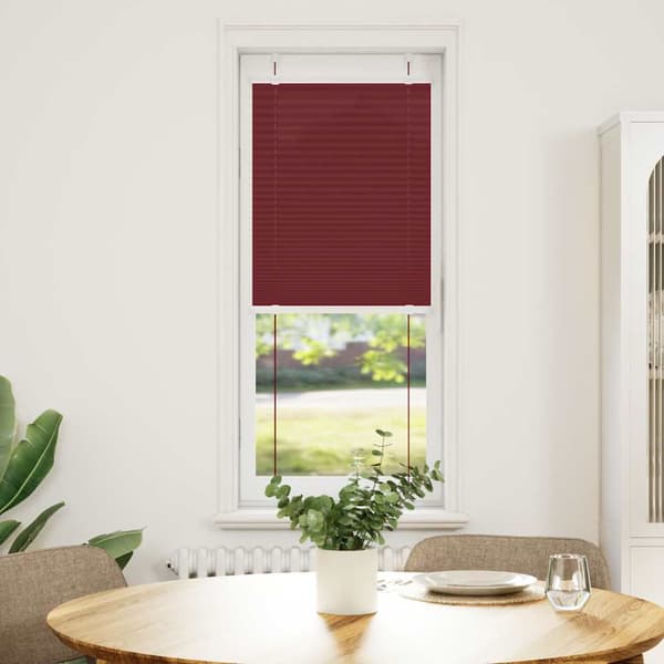 vidaXL Plisserad gardin vinröd 45x100 cm tygbredd