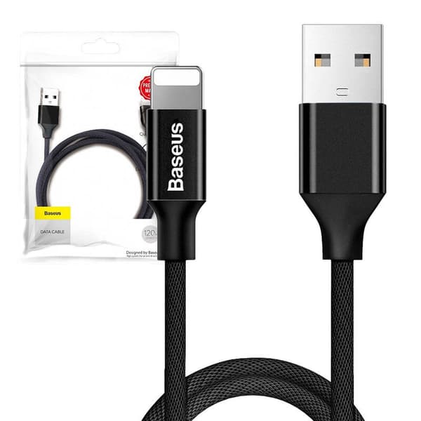 Baseus Yiven Lightning 1,2m 2A-kabel - svart