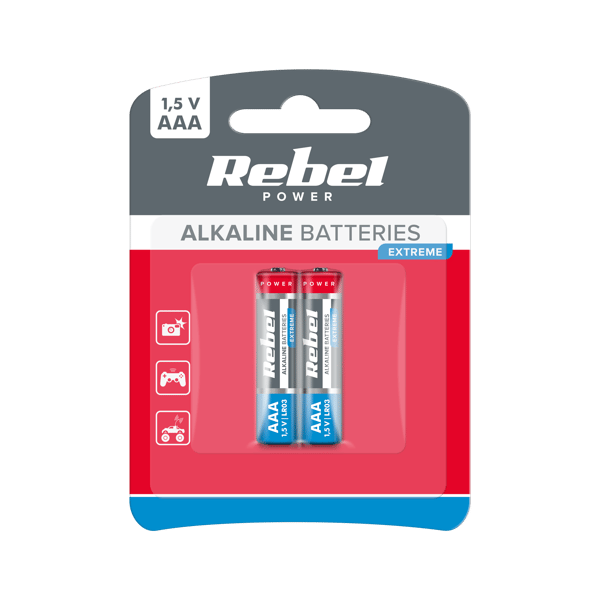 Vipow Extreme AAA L3 LR03 alkaliske batterier 2 stk.