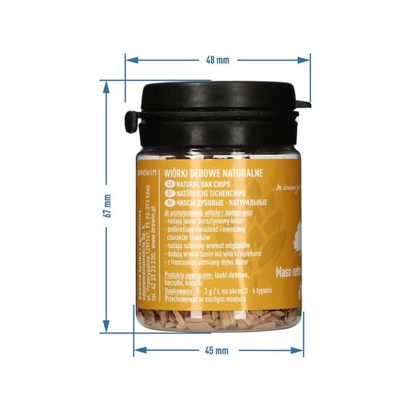 Naturlige egetræsflis (ikke ristede) 20 g