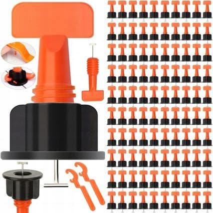 System til nivelering af fliser kiler klips holder 100 stk udskiftelige stifter