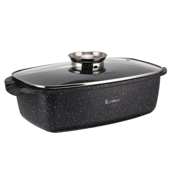 Marmor stegepande 6,5 l låg med aromatiserer E-7051