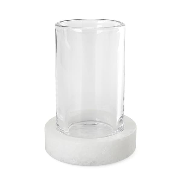 Q-BATH PREMIUM DECOR 1530 badeværelseskrus hvid marmor + glas
