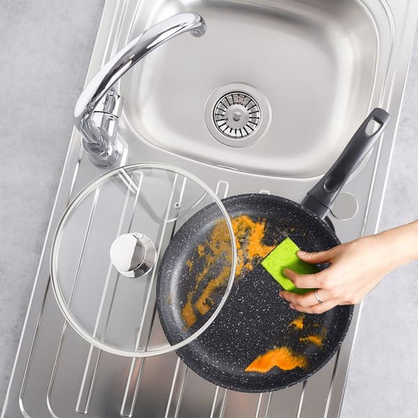 Granitstekpanna med glaslock GRANDE 28 cm