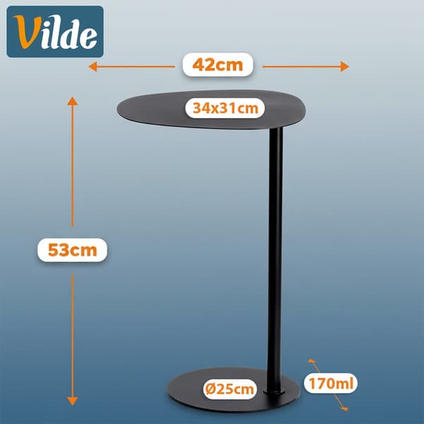 Sofabord metal sort 35x25x53 cm