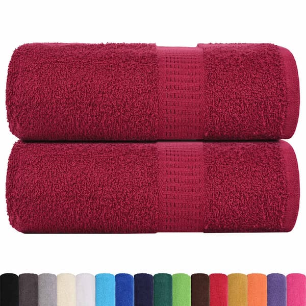 vidaXL Handdukar, 2 st, Bordeaux 30x30 cm, 100% bomull