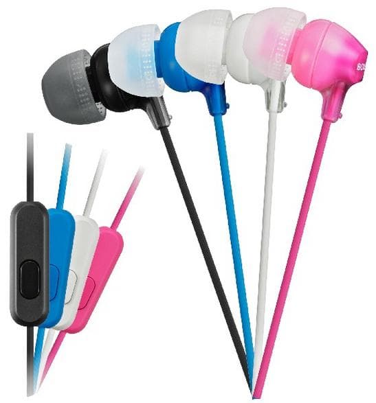Datorhörlurar SONY MDR-EX15AP med mikrofon Vit