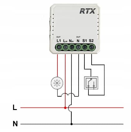 TUYA Smart RTX Eco WiFi-belysningscontroller 1OB-belysningsrelæmodul