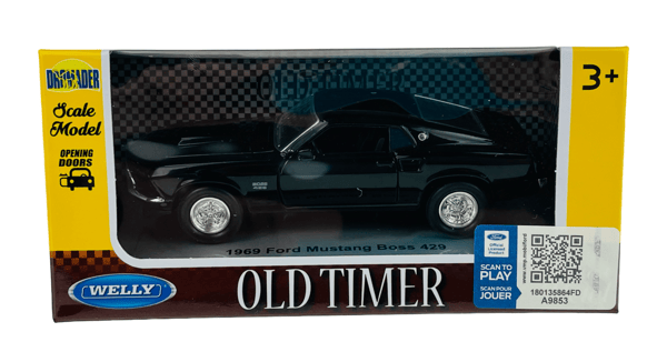 WELLY OLD TIMER 1969 FORD MUSTANG BOSS 429 SORT 1:34 43713