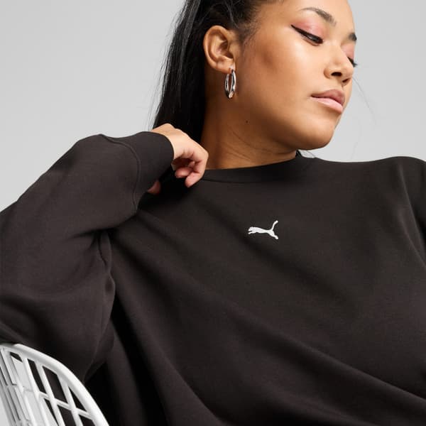 Puma ESS OVERSIZED CREW FL dame sweatshirt sort 68540001 r M