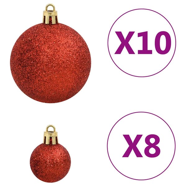 vidaXL 112-delars julgransprydnaderset, röd, grön och guld