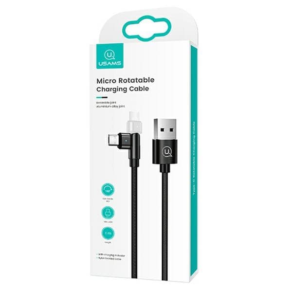 USAMS Flettet drejekabel U60 2AmicroUSB Sort/Sort 1m SJ478USB01 (US-SJ478)