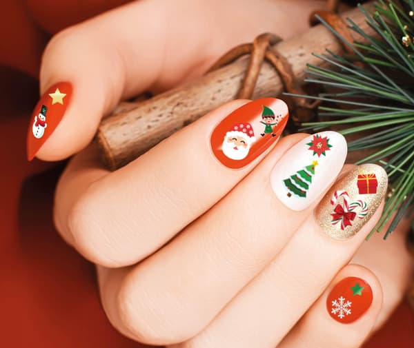 Dekorativa nagelstickers julmix