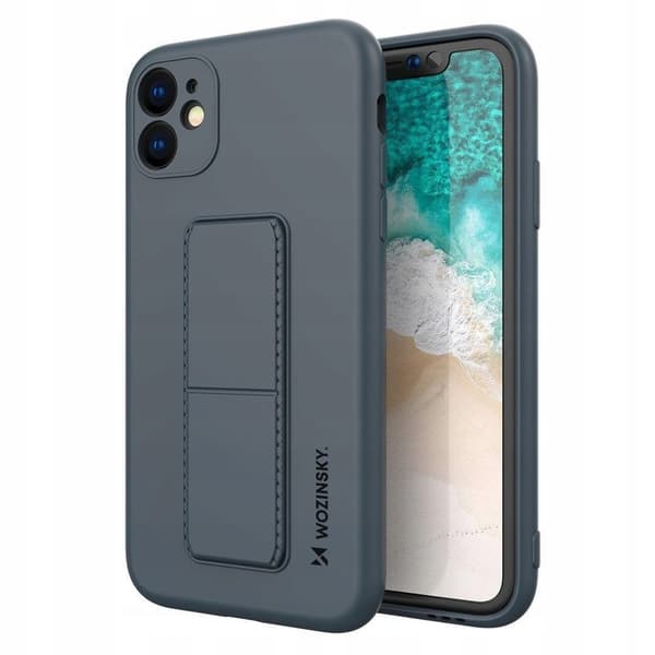 Wozinsky Kickstand Case silikone cover med stativ iPhone 11 Pro Max marineblå