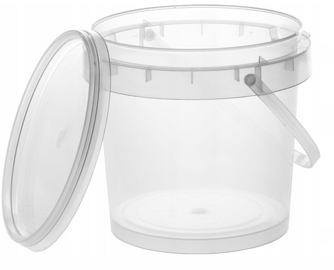 Plastikspand med låg 600ml 1 stk.