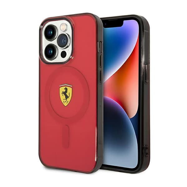 Ferrari läpikuultava MagSafe - iPhone 14 Pro Max -kotelo (punainen)