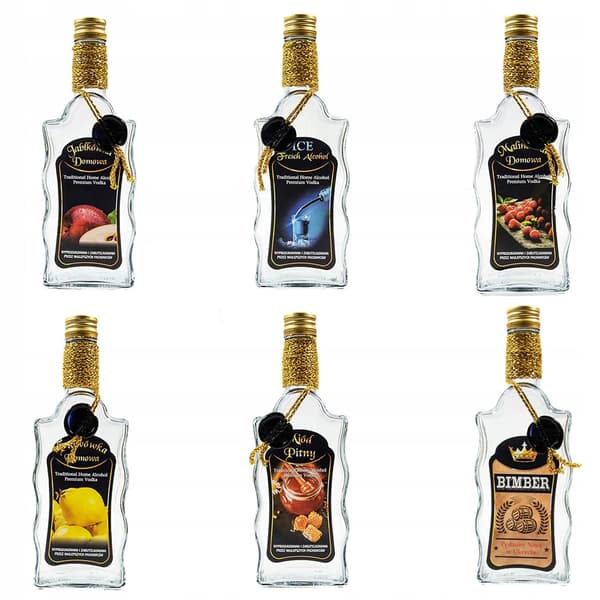 PREMIUM WAVE DEKORERET FLASKE 500ML FORSKELLIGE MØNSTRE