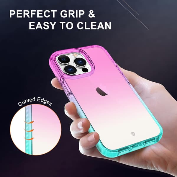 ETUI TIL APPLE IPHONE 13 PRO 5G PINK BLÅ + GLAS