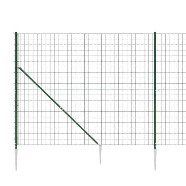vidaXL nethegn med ankre, grøn, 2,2x10 m