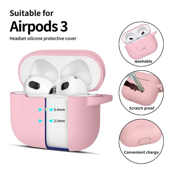 TECH-PROTECT SILIKONEKRAGE TIL APPLE AIRPODS 3 STØVET PINK