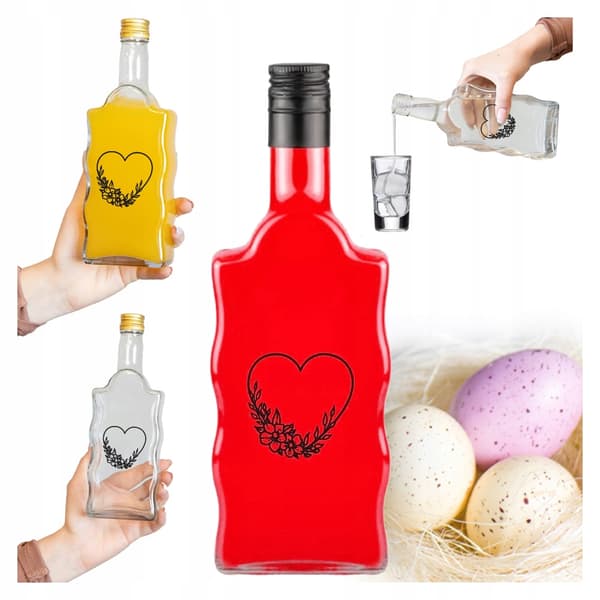 5x Glasflaskor till PÅSKFALA 500ml med TRYCK För Likörpresent