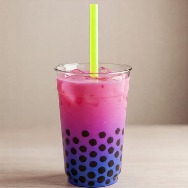 Återanvändbara plastsugrör för bubbelte, färgglada, 200 st.