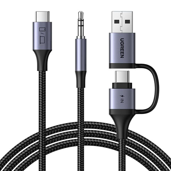 Ugreen CM772 ljudkort, USB-C till 3,5 mm + USB-C/A