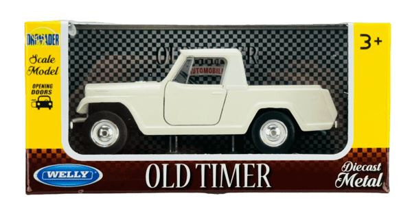 Welly OLD timer 1967 Jeep Jeepster Commando pickup vit 1:34 43826