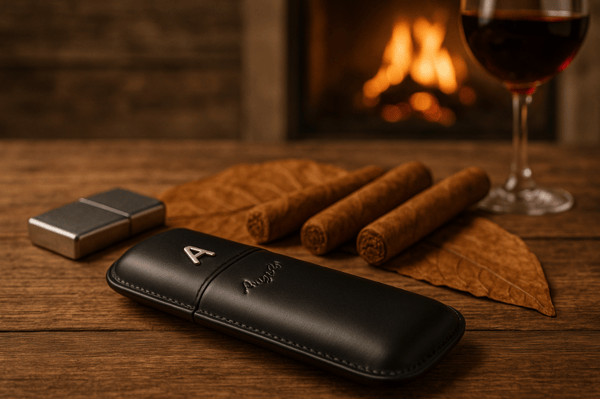 ANGELO Etui för 2 cigarrer svart