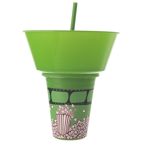 Grön mugg med skål för popcorn 500 ml